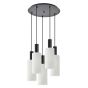 SE21-BL-4-5BL-GL3 ADEPT TUBE Black Pendant White Glass+ HOMELIGHTING 77-8566