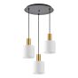 SE21-GM-4-3BL-SH1 ADEPT TUBE Gold Matt Pendant White Fabric Shade+ HOMELIGHTING 77-8600