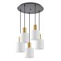 SE21-GM-4-5BL-SH1 ADEPT TUBE Gold Matt Pendant White Fabric Shade+ HOMELIGHTING 77-8601