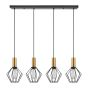SE21-GM-4-4BL-GR1 ADEPT TUBE Gold Matt Pendant Black Metal Grid+ HOMELIGHTING 77-8623