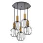 SE21-GM-4-5BL-GR1 ADEPT TUBE Gold Matt Pendant Black Metal Grid+ HOMELIGHTING 77-8629