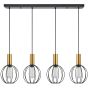 SE21-GM-4-4BL-GR1 ADEPT TUBE Gold Matt Pendant Black Metal Grid+ HOMELIGHTING 77-8630