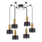 SE21-GM-4-BL6-MS1 ADEPT TUBE Gold Matt Pendant Black Metal Shade+ HOMELIGHTING 77-8632