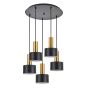 SE21-GM-4-5BL-MS1 ADEPT TUBE Gold Matt Pendant Black Metal Shade+ HOMELIGHTING 77-8636
