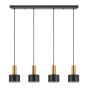 SE21-GM-4-4BL-MS1 ADEPT TUBE Gold Matt Pendant Black Metal Shade+ HOMELIGHTING 77-8637