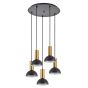 SE21-GM-4-5BL-MS3 ADEPT TUBE Gold Matt Pendant Black Metal Shade+ HOMELIGHTING 77-8650