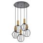 SE21-GM-4-5BL-GR12 ADEPT FLEX Gold Matt Pendant Black Metal Grid+ HOMELIGHTING 77-8936
