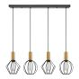 SE21-GM-4-4BL-GR12 ADEPT FLEX Gold Matt Pendant Black Metal Grid+ HOMELIGHTING 77-8937