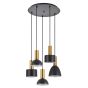 SE21-GM-4-5BL-MS123 ADEPT FLEX Gold Matt Pendant Black Metal Shade+ HOMELIGHTING 77-8941