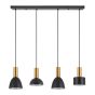SE21-GM-4-4BL-MS123 ADEPT FLEX Gold Matt Pendant Black Metal Shade+ HOMELIGHTING 77-8942