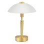 Πορτατίφ 26xH35cm Touch Dimmable 1xE14 Λευκό Καπέλο Χρυσή Βάση Eglo Solo 87254
