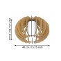 Πλαφονιέρα Οροφής D40xH25,7cm 1xE27 Ξύλο-Γυαλί Eglo Stellato 95597