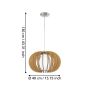 Κρεμαστό Φωτιστικό D40xH130cm 1xE27 Ξύλο-Γυαλί Eglo Stellato E27 σε Καφέ Χρώμα 95598