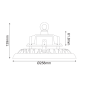 LED HIGH BAY ASTREK DIM 1-10V 100W 13.000LM 5000K 90° 230V AC IP65 Ra>80 50.000HRS ACA ASTREK10050