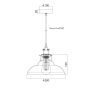 ΚΡΕΜΑΣΤΟ ΓΥΑΛΙΝΟ ΚΕΧΡΙΜΠΑΡΙ Φ28CM 1ΧE27 SMYRNA ACA KS1295PAM1BK