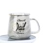 Set Κεραμική Κούπα "DAD & MOM" 450ml με Καπάκι, Κουταλάκι Θερμαινόμενη  Βάση USB Γκρι -& Ροζ Etoile MB-2901AB