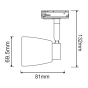 TRACK SPOT GU10 3C SATIN NICKEL No40 ACA TS40GU3CNM