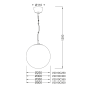 Φωτιστικό Κρεμαστό D30cm Μπάλα Οπαλίνα 1xE27 ACA Luna V2010C300W