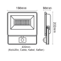 BLACK SENSOR LED SMD FLOOD LUMINAIRE IP66 30W 4000K 3100Lm 230V AC RA80 ACA V3040S