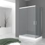 Καμπίνα Γωνιακής Εισόδου Ασσύμετρη 70x130xH200cm Προφίλ Χρωμέ Κρύσταλλο Nanotechnology 6mm Orabella Stardust Easy Fix 30617