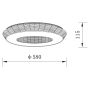 Πλαφονιέρα Οροφής Paper Fest Μαύρο 58xH11,5cm Led max 64w 2400lm CCT 3000-6000K Dimmable by Remote Control Sun Light ZEUS-60-BK 
