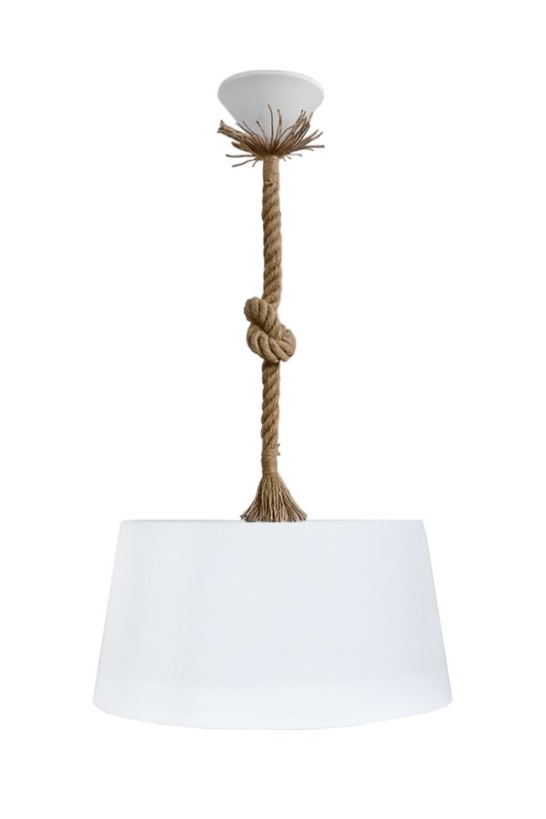 DRUM 1L ROPE WHITE-UT-WH Φ35 PENDEL ΚΡΕΜΑΣΤΟ ΠΛΑΣΤΙΚΟ Ε/27 ME ΣΧΟΙΝΙ Heronia 31-1351