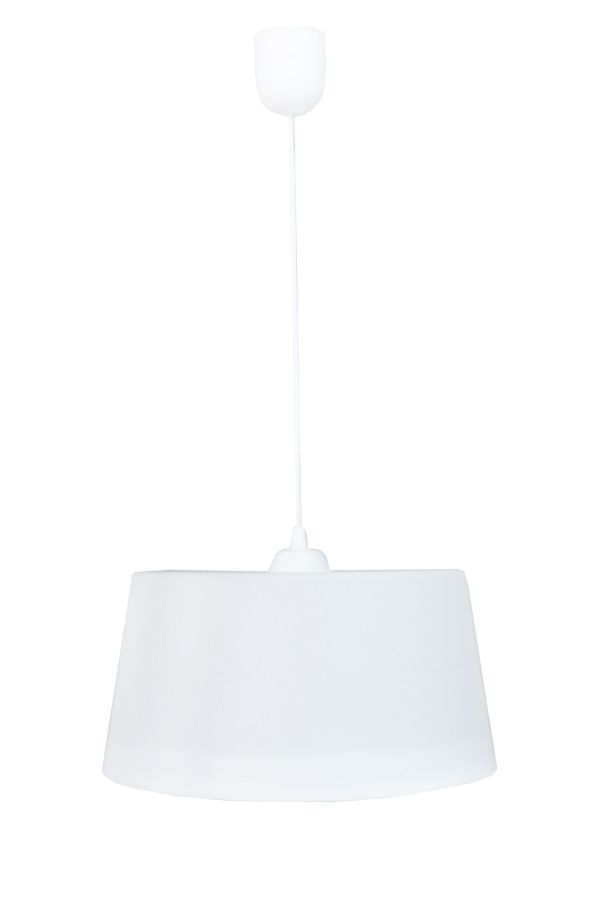 DRUM 1L WHITE Φ35 PENDEL ΚΡΕΜΑΣΤΟ ΠΛΑΣΤΙΚΟ Ε/27 Heronia 35-0078