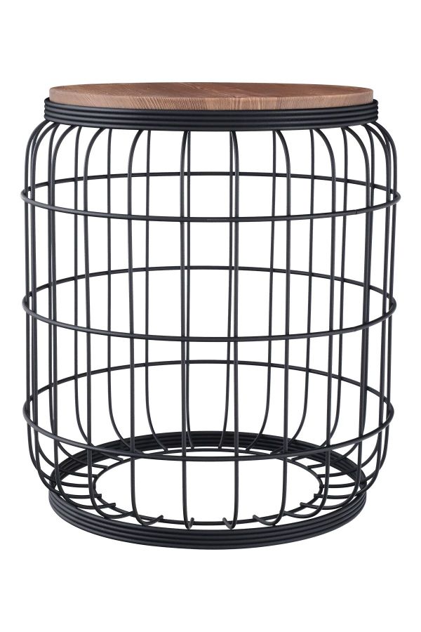 TBH-07 BK ΤΡΑΠΕΖΑΚΙ ΜΑΥΡΟ ΚΙΟΥΡΤΟΣ ΠΛΕΓΜΑ ΜΕ ΞΥΛΟ ARlight 7302012