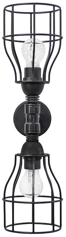 Φωτιστικό επιτοίχιο / απλίκα PP-27AP/FUN-10 2/L BLACK Heronia 31-0181