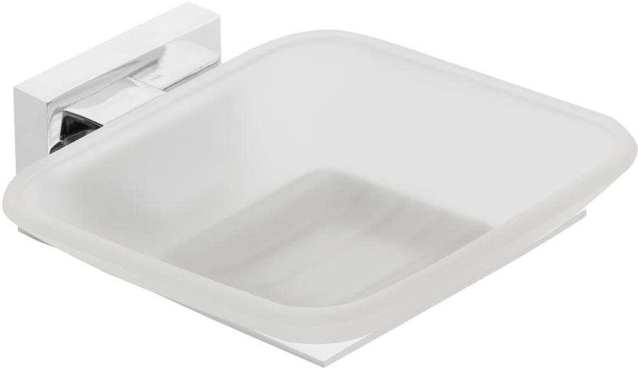 Σαπουνοθήκη Γυαλί Χρώμιο Bronze Art Lugano 10X6-10