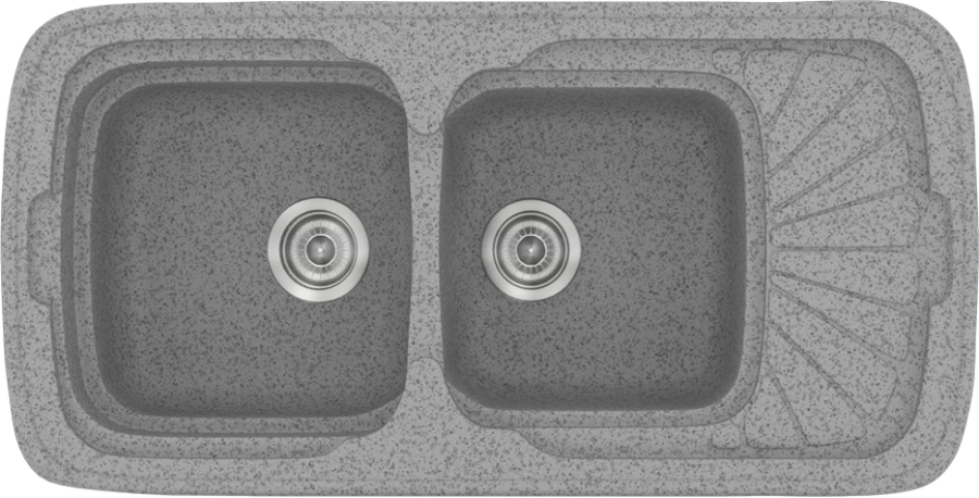 Sanitec Νεροχύτης 304 Classic 96×51 304-04-Granite-Grey