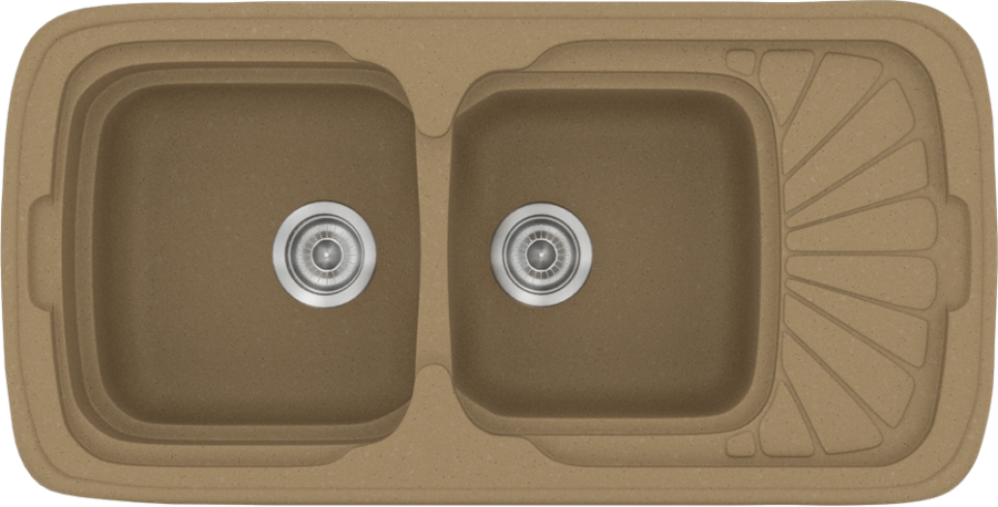 Sanitec Νεροχύτης 304 Classic 96×51 304-16-Metallic-Coffee