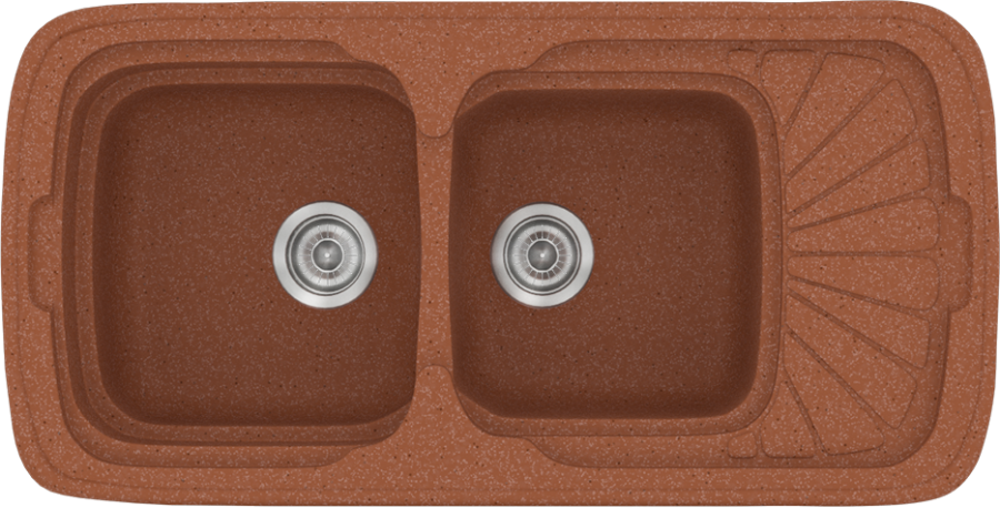 Sanitec Νεροχύτης 304 Classic 96×51 304-20-Granite-Terracota