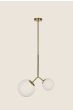 SE 110-15-23 PRATO PENDANT BRASS GOLD WITH 2 OPAL GLASSES Φ15,23 Γ4 HOMELIGHTING 77-4490