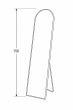 Επιδαπέδιος Καθρέπτης Αλουμινίου 150cm Black MRShome  DF-0042000
