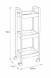 Ραφιέρα Bamboo/MDF με 3 Ράφια Φυσική/Μαύρη με Ροδάκια 28.5x21x79cm MRShome DS-1139000