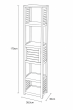 Έπιπλο MDF/Ακακία με 1 Ντουλαπάκι και 5 Ράφια Αποθήκευσης Γκρι/Καφέ 38.5x30x170cm MRShome DS-1178000