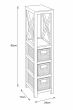 Έπιπλο MDF με 1 Ράφι και 3 Συρτάρια Γκρι 17x24x82cm MRShome DS-1221000