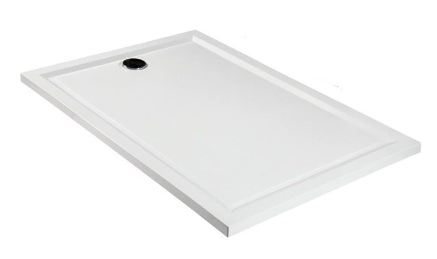 Ντουζιέρα Χυτή 100x80x2 εκ. με Βαλβίδα Αποχέτευσης Sanitec Flat  Classic White  A203-00
