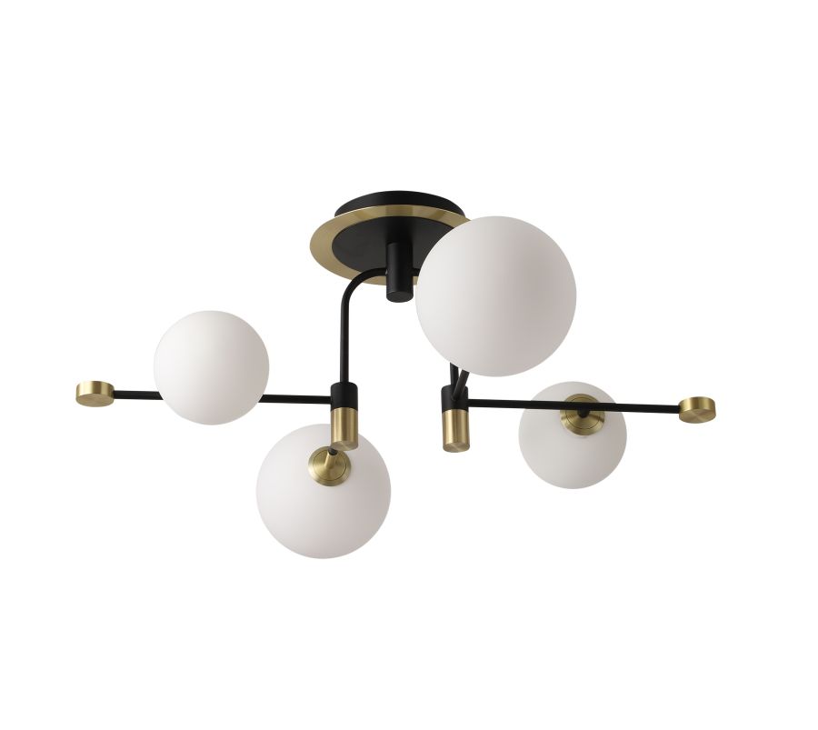 CCC 552-4 ΟΡΟΦΗΣ 4/Φ ΜΑΥΡΟΣ ΣΚΕΛΕΤΟΣ ΜΕ ΧΡΥΣΗ ΛΕΠΤΟΜΕΡΕΙΑ ΚΑΙ ΜΠΑΛΕΣ 4xG9 5W ARlight 0064220