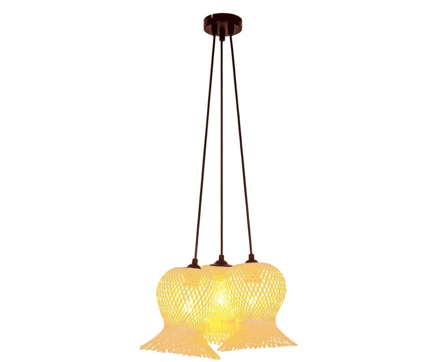 Φωτιστικό Κρεμαστό Τρίφωτο Ø60 εκ. 3xE27 Φυσικό Rattan Viokef Contessa 4257500