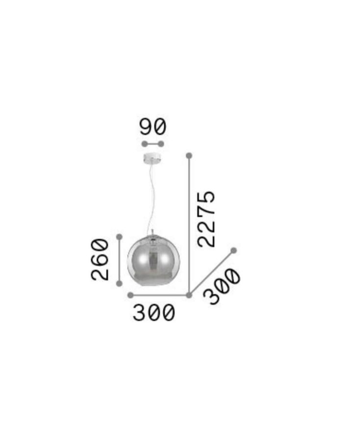 NEMO SP1 D30 CROMO SFUMATO Ideal Lux 149592