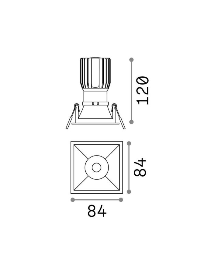 GAME TRIM SQUARE 11W 3000K BK BK Ideal Lux 192383