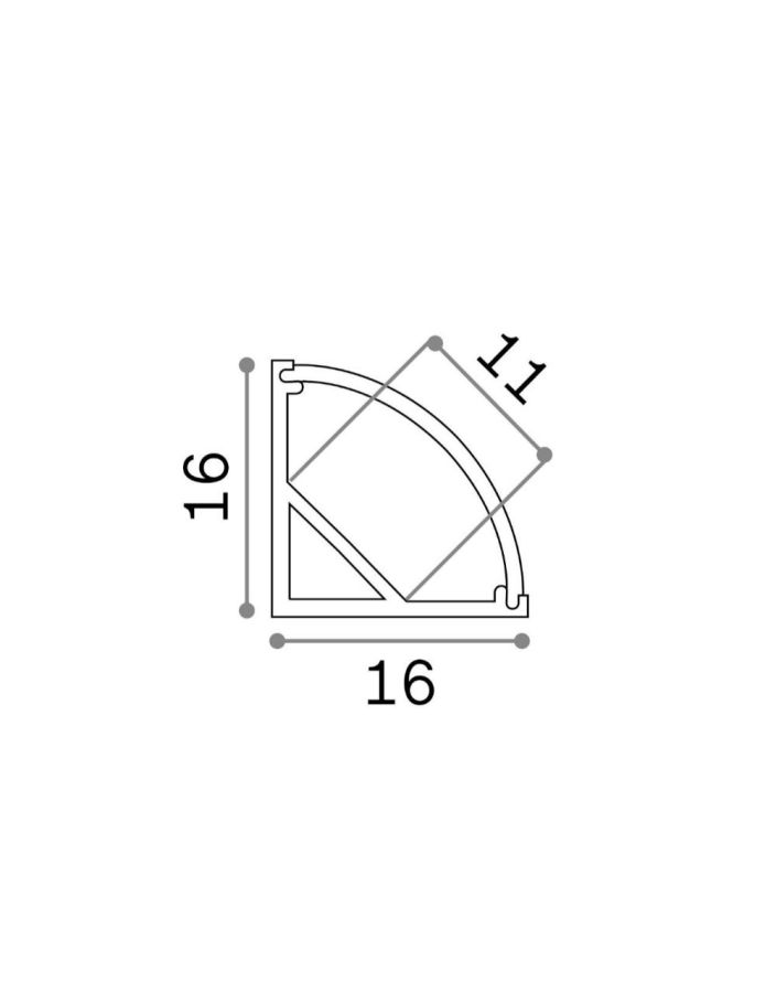 SLOT ANG TONDO D16xD16 2000 mm WH Ideal Lux 203126