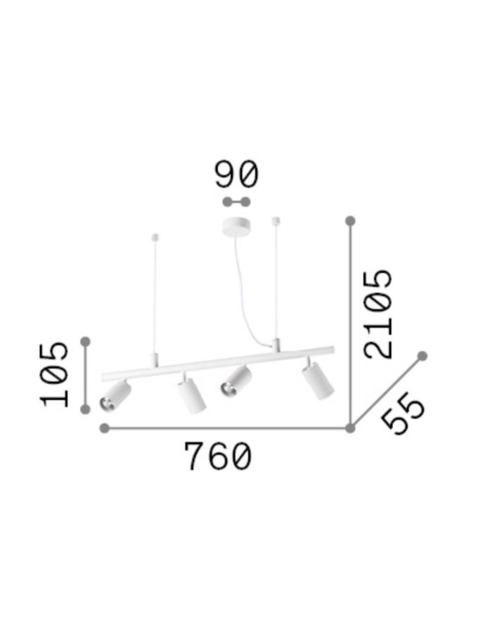 DYNAMITE SP4 BIANCO Ideal Lux 231372