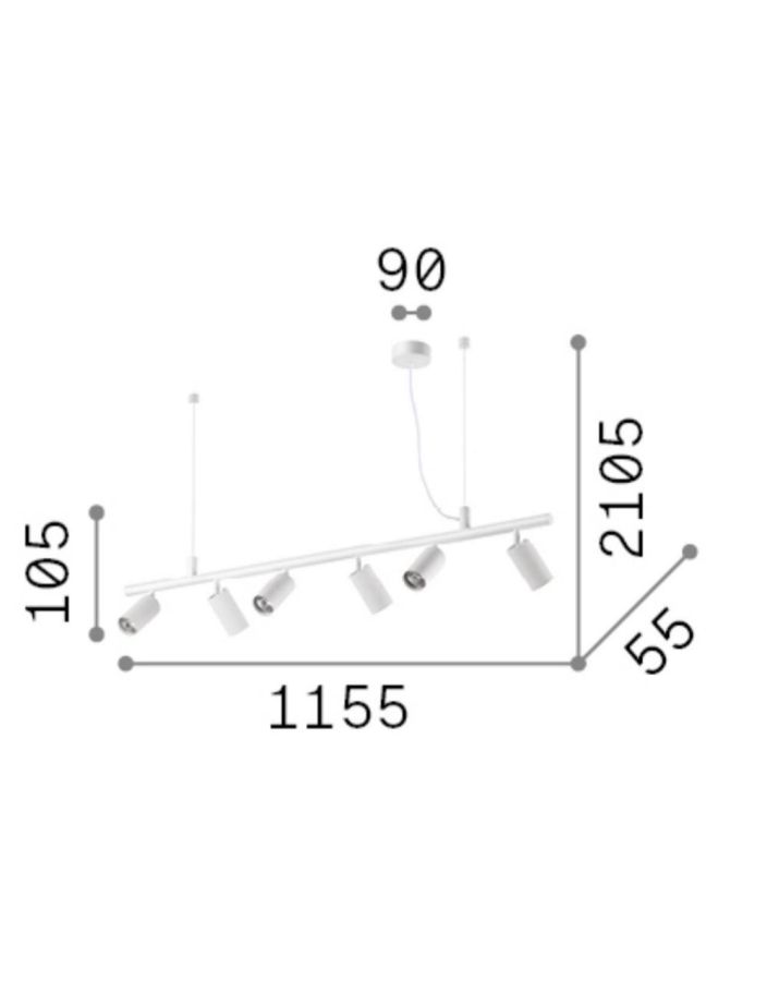 DYNAMITE SP6 NERO Ideal Lux 231396