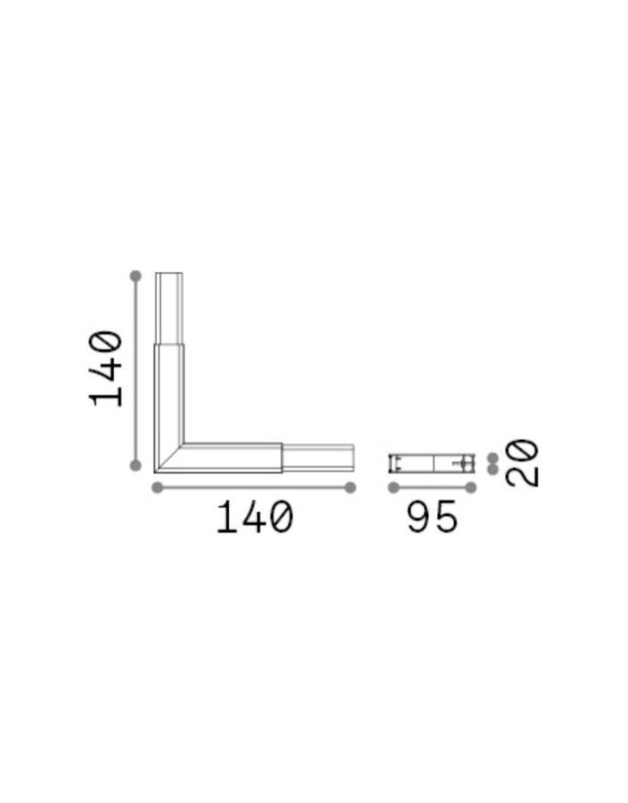 LINUS CORNER 3000K BK Ideal Lux 242002