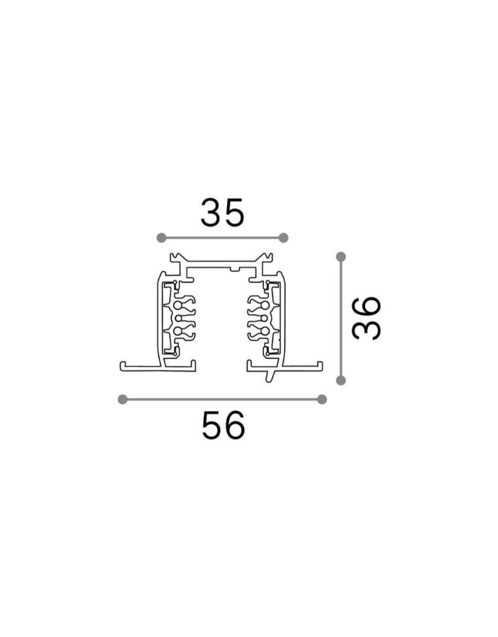 LINK 3-PHASE TRIM PROFILE 2000 mm DALI 1-10V WH Ideal Lux 246895