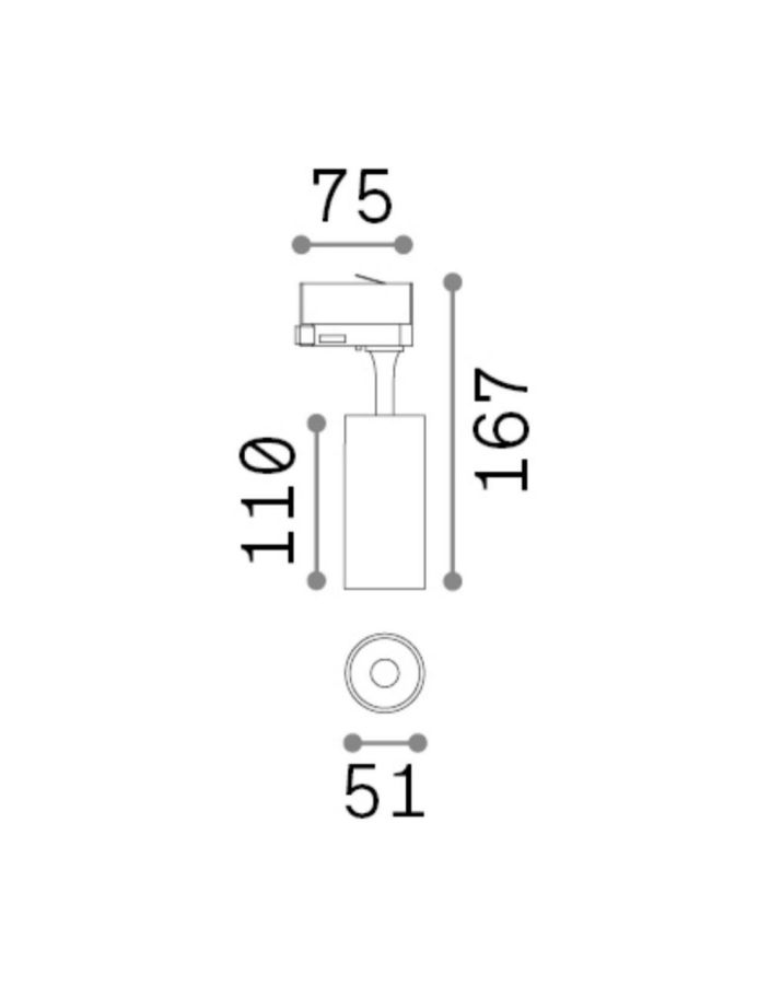 FOX TR 3-PHASE 08W CRI80 3000K ON-OFF BK Ideal Lux 250403