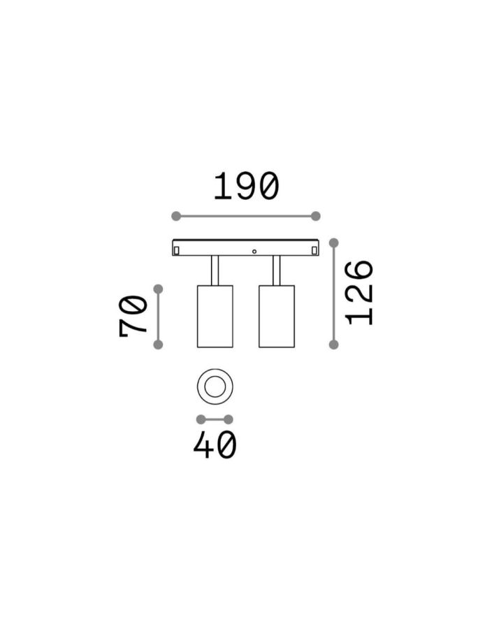 EGO TRACK DOUBLE 16W 3000K ON-OFF BK Ideal Lux 257648